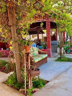 Um jardim no exterior de Pousada Brisa Mineira