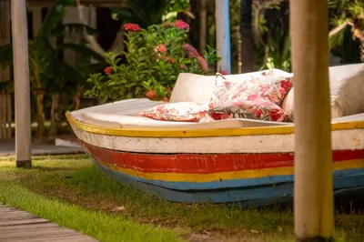 Um jardim no exterior de Kite Lodge Brazil