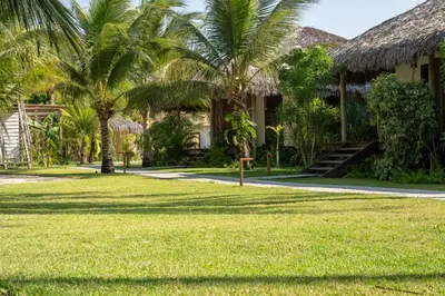 Um jardim no exterior de Kite Lodge Brazil