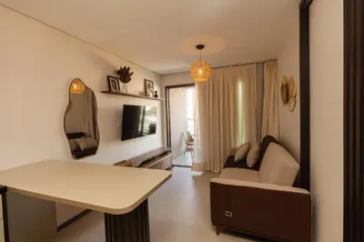 Uma televisão e/ou sistema de entretenimento em Apto moderno prox à Beira Mar de Fortaleza