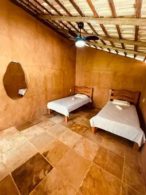 Uma cama ou camas num quarto em Bio-Resort Camping