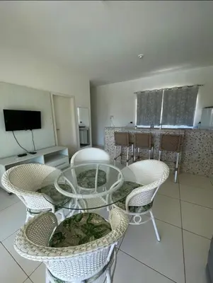 Uma televisão e/ou sistema de entretenimento em Apartamento 218, primeiro andar, Canoa Quebrada