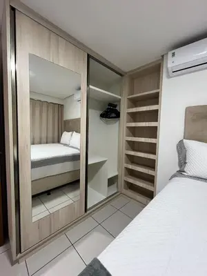 Uma cama ou camas num quarto em BeachClass Fortaleza 200m da Praia Aterro Iracema