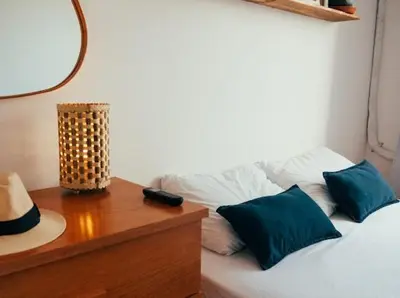 Uma cama ou camas num quarto em Apartment with ocean view