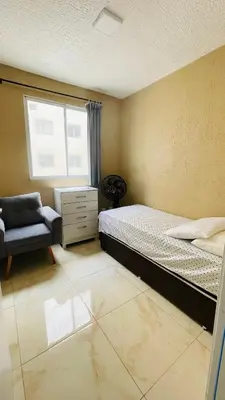 Uma cama ou camas num quarto em Apartamento praia do futuro