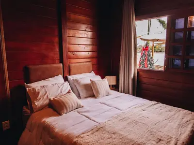 Uma cama ou camas num quarto em Lagoon Paradise