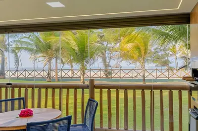 Uma varanda ou terraço em Bungalo Frente Mar N 101