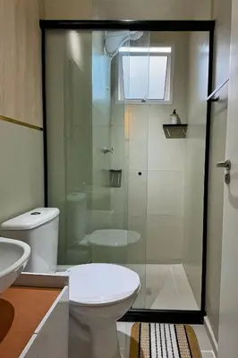 Uma casa de banho em Apartamento Pé na Areia Praia do Futuro Fortaleza