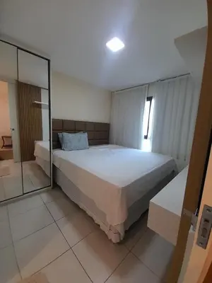 Uma cama ou camas num quarto em Flat 4 corações VG Sun Cumbuco