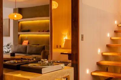 Uma área de estar em Villa Nikita