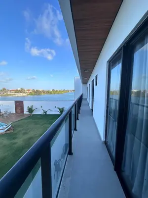 Vista de um rio perto da casa de férias