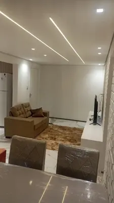 Uma área de estar em Apartmento em Fortaleza, Residencial Monique