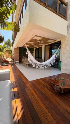 Uma varanda ou terraço em Wai Wai Resort Cumbuco 107G