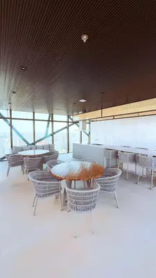 Uma área de estar em Beach Cless Meireles Master 1810 a 500m da Beira Mar