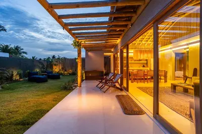 Um jardim no exterior de Casa Água - Praia do Preá