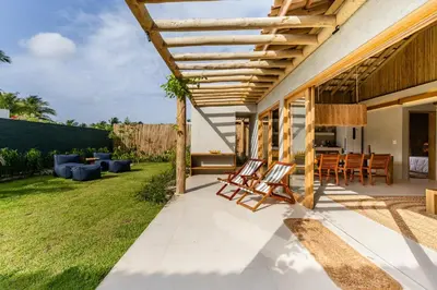 Um jardim no exterior de Casa Água - Praia do Preá