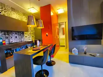 A cozinha ou kitchenette de Studio Completo a 2min da Praia e Beach Park