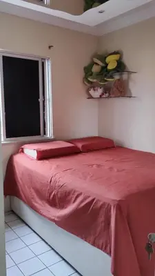 Uma cama ou camas num quarto em AP 600m from Castelão Arena-near Airport and Sarah