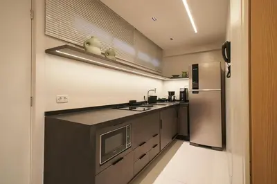 A cozinha ou kitchenette de Apartamento Beira-mar com Academia no Mucuripe