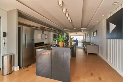 A cozinha ou kitchenette de Apartamento Beira-mar com Academia no Mucuripe