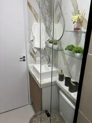 Uma casa de banho em Apartamento Fortaleza Beira-mar praia do futuro