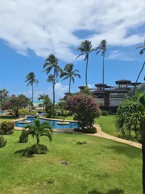 Um jardim no exterior de Dream Village 702H - Beira Mar