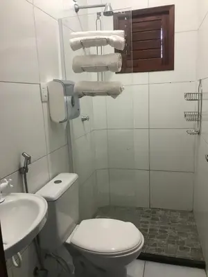 Uma casa de banho em Apartamento Aconchegante - Eusebio - Br 116 - Beach Park