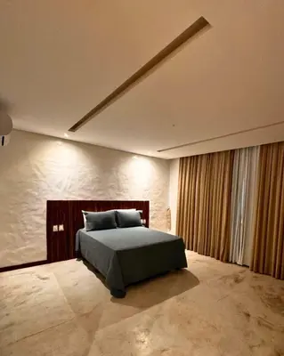 A planta de Lar Riviera Flat - com jacuzzi e vista mar