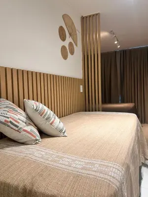 Uma cama ou camas num quarto em Fortaleza Apartamento - Flat Novo