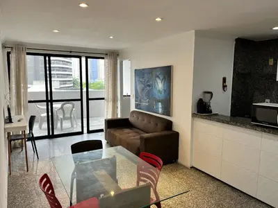 Uma área de estar em Flat atlantico 301