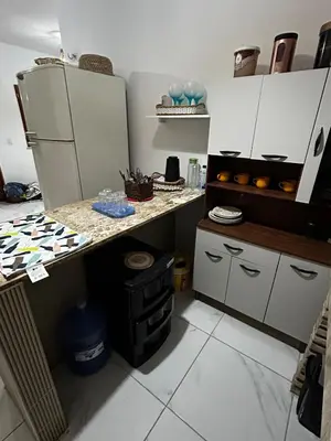 A cozinha ou kitchenette de Casa de praia com piscina