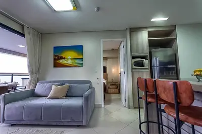 A cozinha ou kitchenette de Apartment with panoramic oceanfront view Landscape