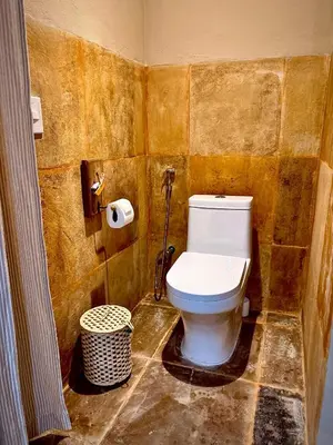 Uma casa de banho em Chalé Caju Knots