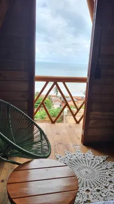 Uma varanda ou terraço em Cabana Redonda Beach