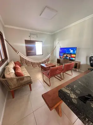 Uma televisão e/ou sistema de entretenimento em Villa Familia Preá