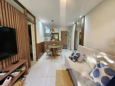 Uma televisão e/ou sistema de entretenimento em VG SUN Cumbuco - Apartamento pé na areia