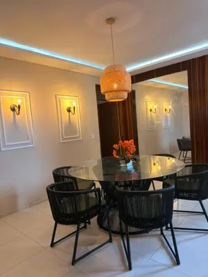 Uma área de estar em Casa de praia Perollas