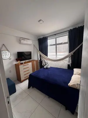 A planta de Flat com vista mar E localização perfeita