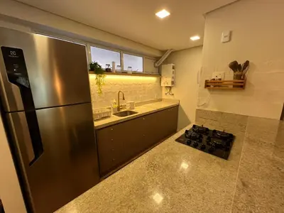 A cozinha ou kitchenette de Apto térreo, pé na areia, ao lado do Beach Park