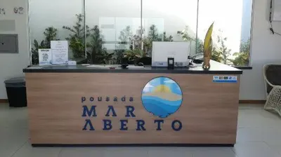 A área de receção ou átrio de Pousada Mar Aberto