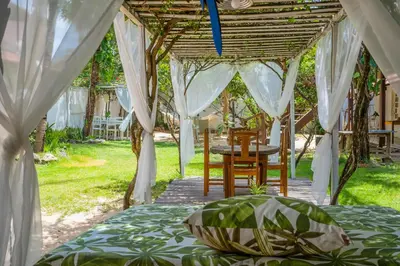 Um jardim no exterior de casa jasmin