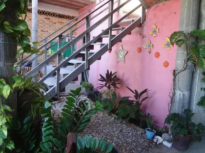 Um jardim no exterior de Pousada Sol e Mar