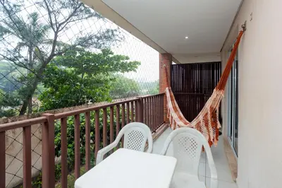 Uma varanda ou terraço em Apartamento Beach Living