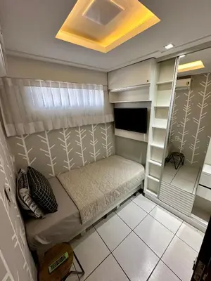 Uma área de estar em Beira Mar Apto 16º andar Luxo 2 quartos