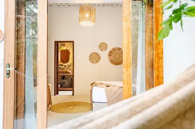 Uma área de estar em Preá Kite House