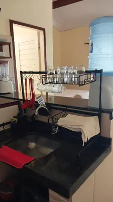 A cozinha ou kitchenette de Chalés Canto do Mar