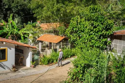Um jardim no exterior de Saíra Recanto de Serra
