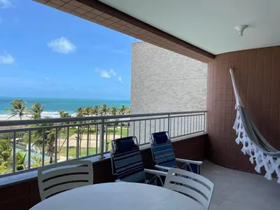 Uma varanda ou terraço em Scopa Beach Fontenelle - 3 suítes - vizinho Beach Park