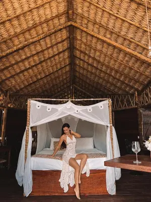 Uma cama ou camas num quarto em Villa Sabiá - Eco Bungalows