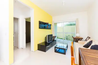 Uma televisão e/ou sistema de entretenimento em Cumbuco Kite Village Deluxe